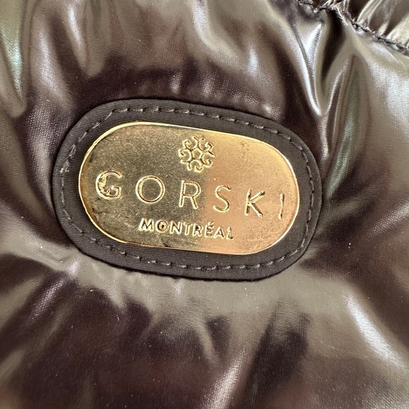 GORSKI Shiny Black Puffer Coat with Fur Trim - Picture 7 of 15